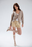 BRUSHED VIENNA CARDI | TRUFFLE